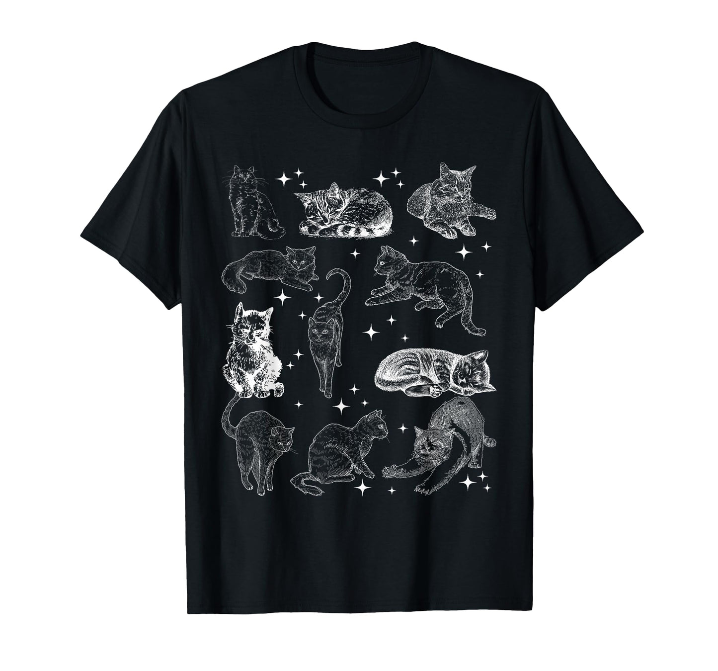 Vintage 90s Tattoo Cat Retro Kitten Nature Cat Lover Cat Mom T-Shirt