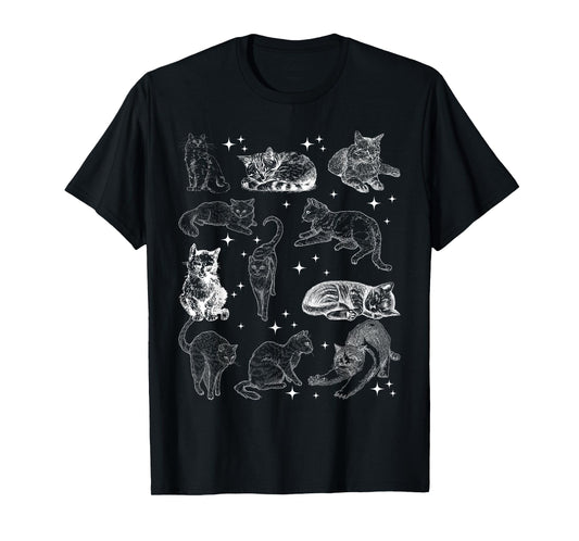 Vintage 90s Tattoo Cat Retro Kitten Nature Cat Lover Cat Mom T-Shirt
