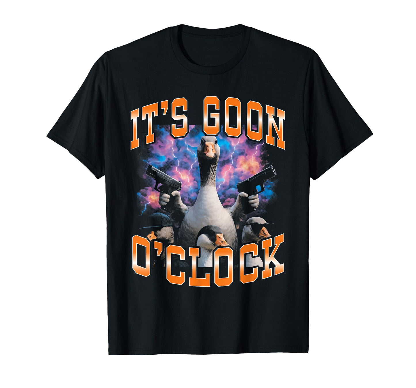 It's Goon O'Clock Funny Goose Meme Vintage 90s T-Shirt