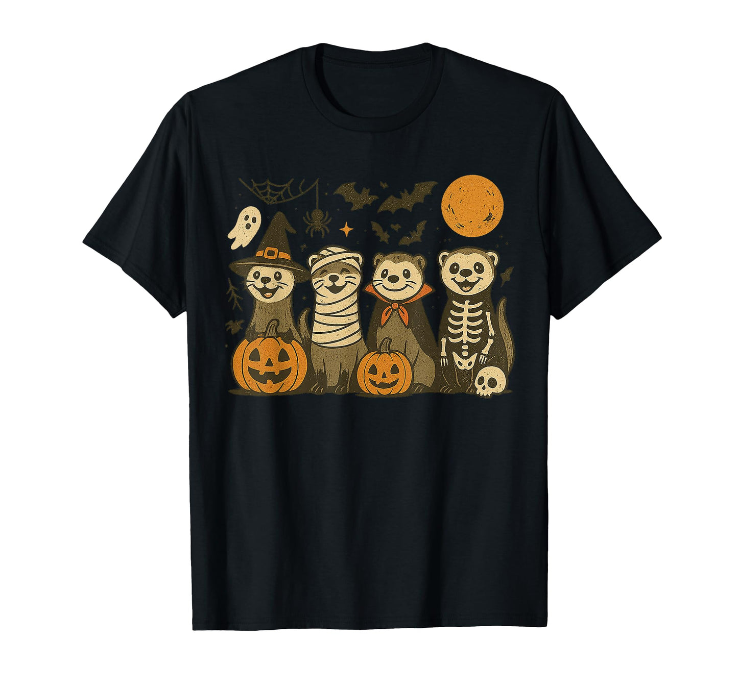 Halloween Ferret Costumes Ghost Witch Mummy Gifts Men Women T-Shirt
