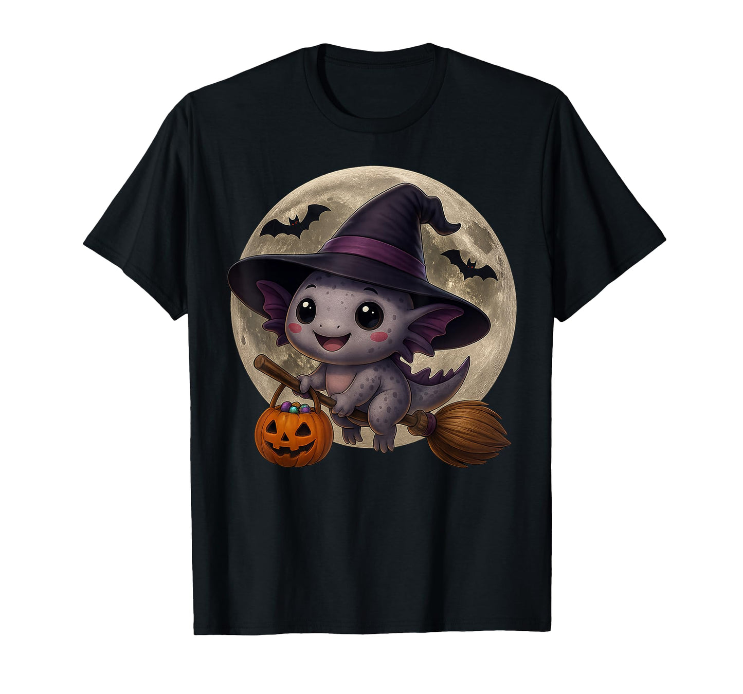 Axolotl Witch Halloween Tees for Men Women Costume Gifts T-Shirt