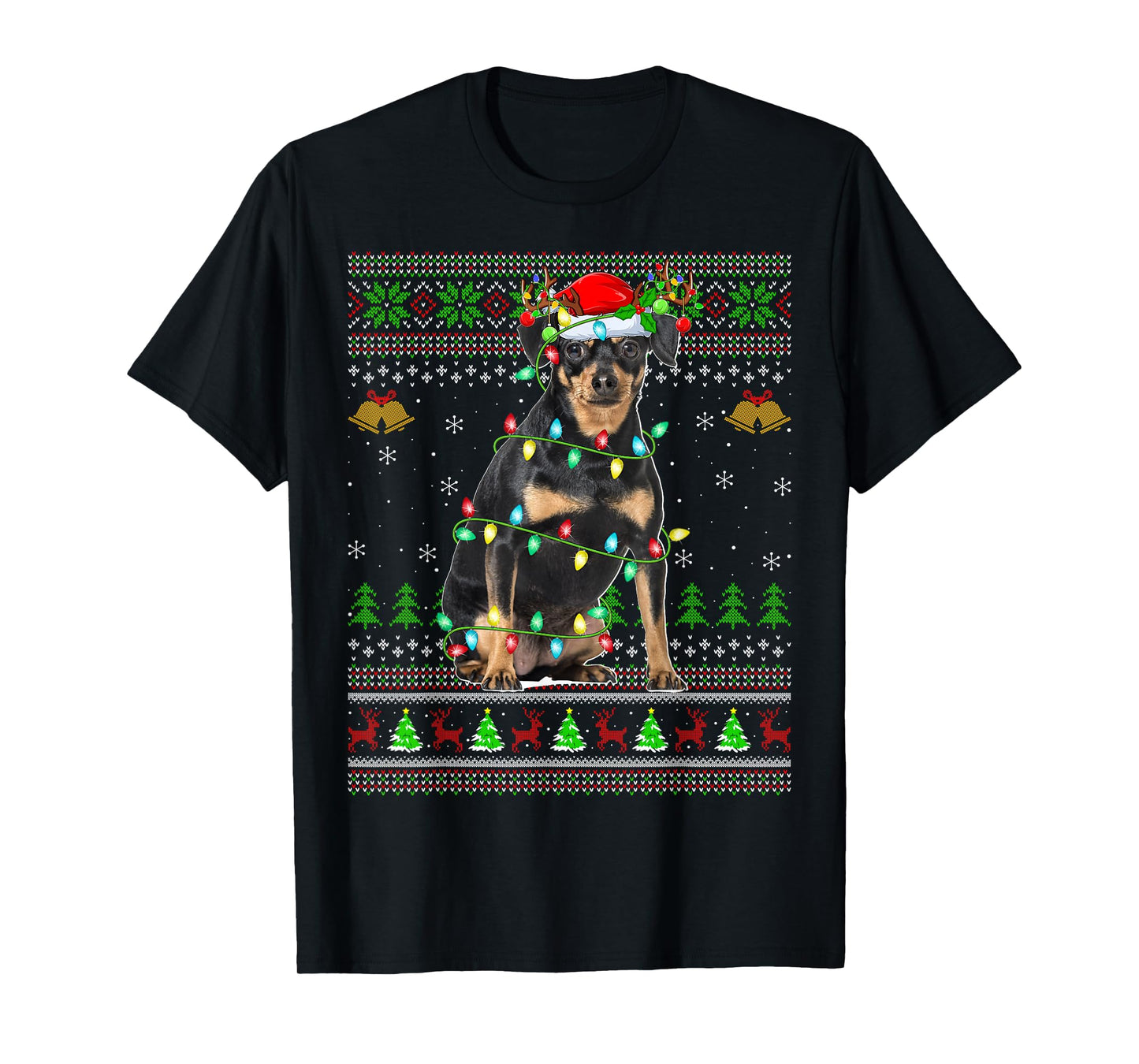 Miniature Pinscher Dog Ugly Christmas Sweaters Holiday Xmas T-Shirt