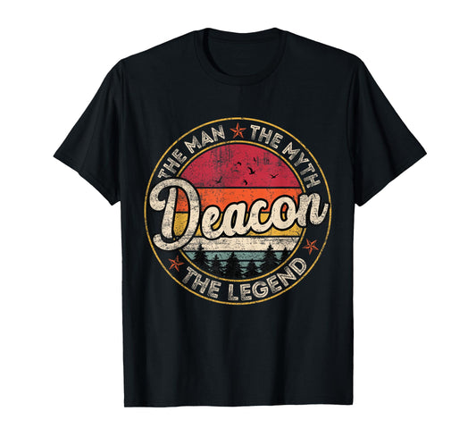 Deacon The Man The Myth The Legend Personalized Name T-Shirt