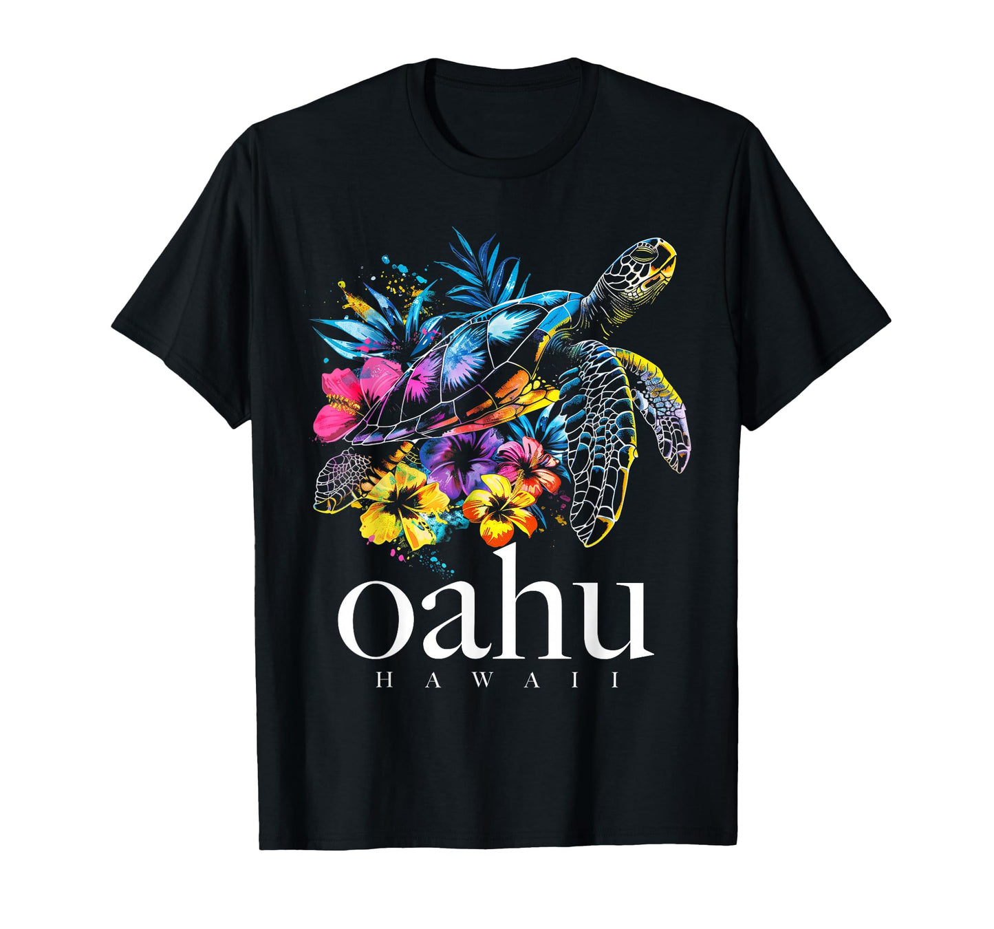 Oahu Hawaii Sea Turtle Hawaiian Surfer Souvenir T-Shirt