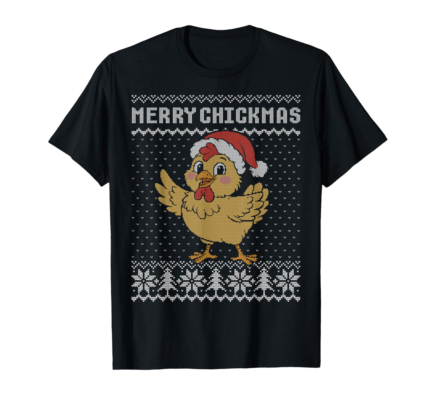 Merry Chickmas, Ugly Chicken Christmas Sweater T-Shirt