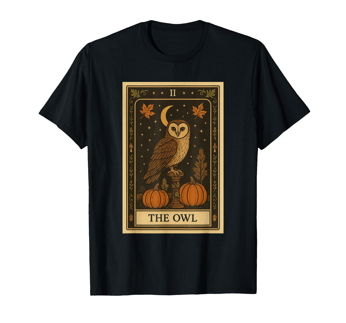 The Owl Tarot Card Autumn Harvest Graphic T-Shirt