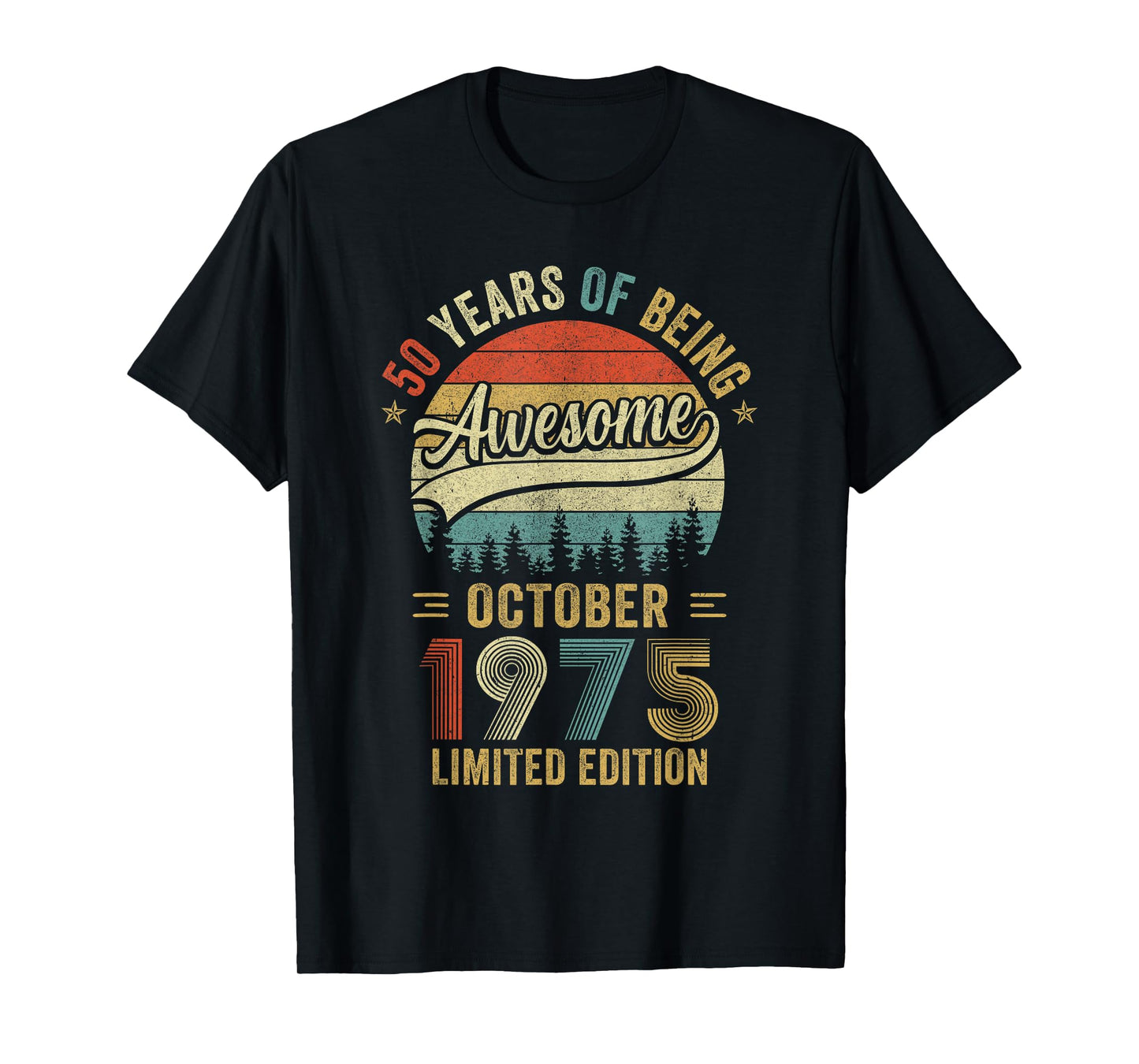 Vintage October 1975 Old 50Th Birthday Men Women T-Shirt