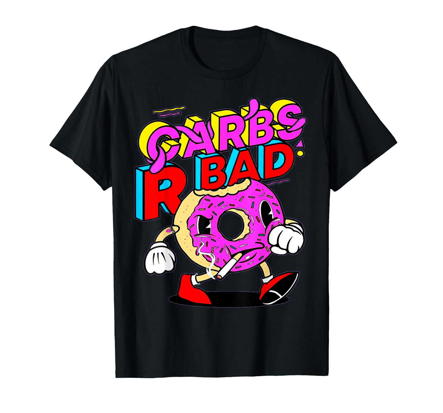 Funny Carbs R Bad Weightlifting Workout Bodybuilding Gym T-Shirt
