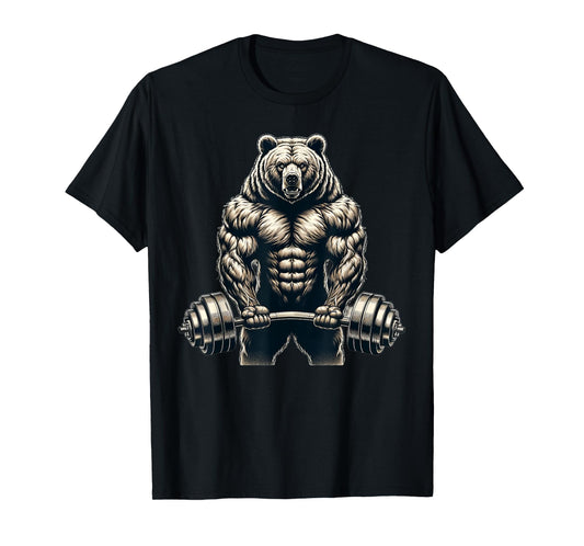 Bear Powerlifting Weightlifting Gym Workout T-Shirt