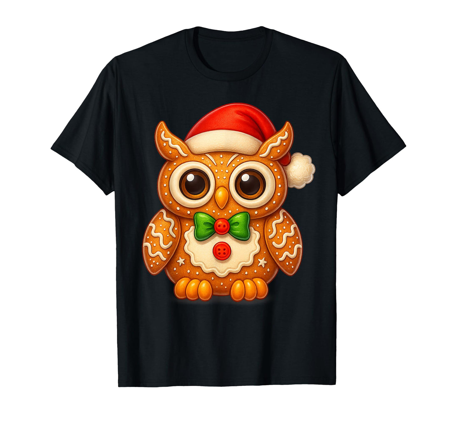 Funny Gingerbread Man Owl Christmas Tees Womens Mens Gifts T-Shirt