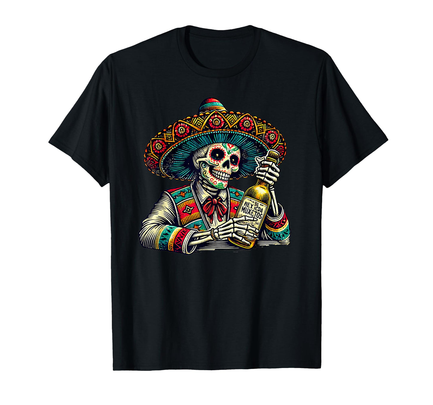 Dia De Los Muertos Mexican Vintage Skeleton Tequila Mexico T-Shirt