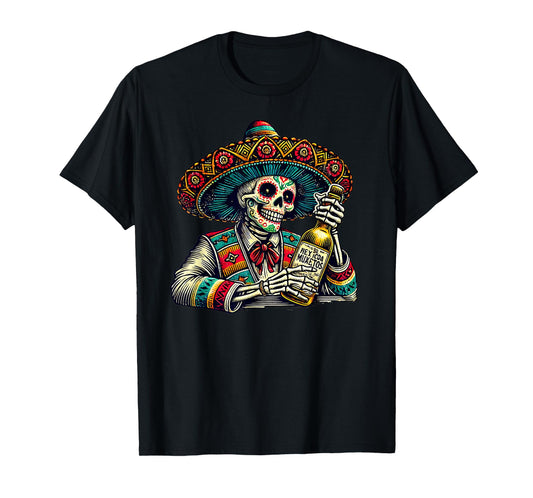 Dia De Los Muertos Mexican Vintage Skeleton Tequila Mexico T-Shirt