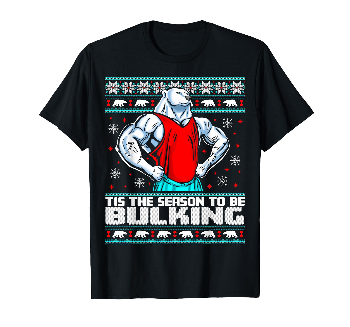 Polar Bear Funny Christmas Workout Shirt Lifting Gym Sweater T-Shirt