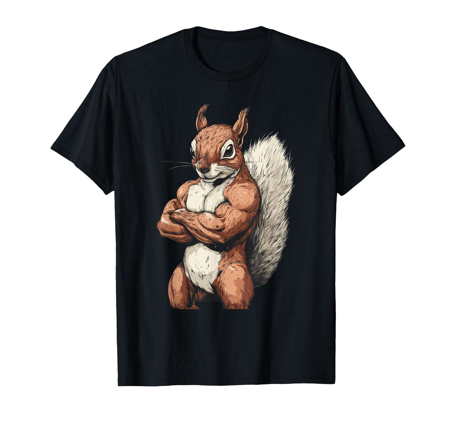 Muscular Squirrel Powerlifting Weightlifting Gym Workout T-Shirt