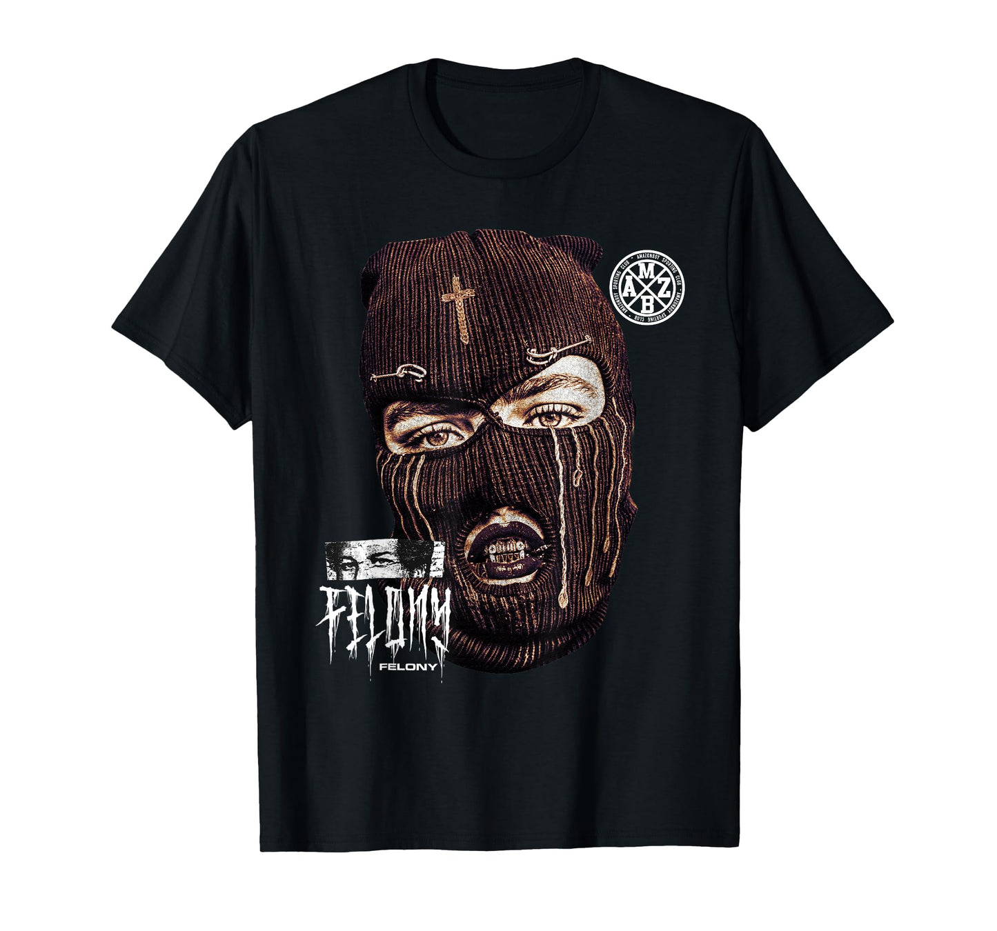 Modern Hip Hop Balaclava Girl Urban Streetwear Edgy Ski Mask T-Shirt