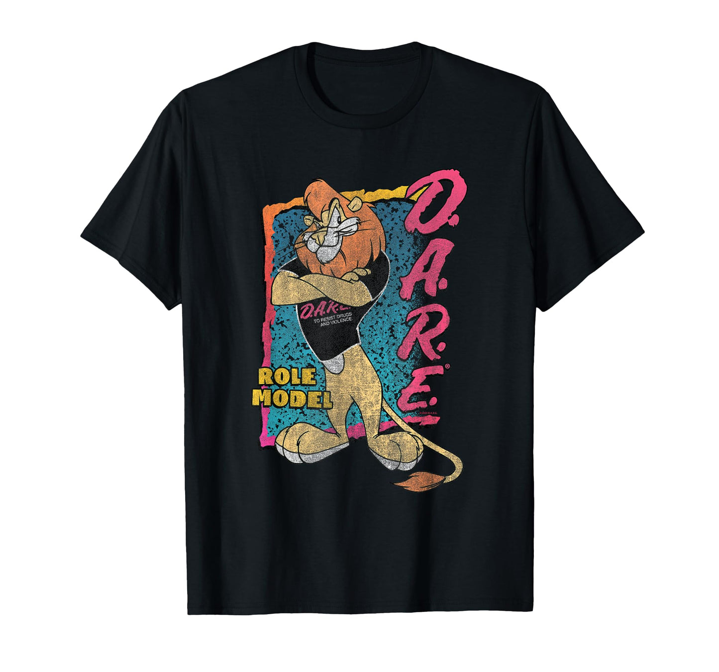 D.A.R.E. Program 90's Style Daren The Lion Role Model PSA T-Shirt