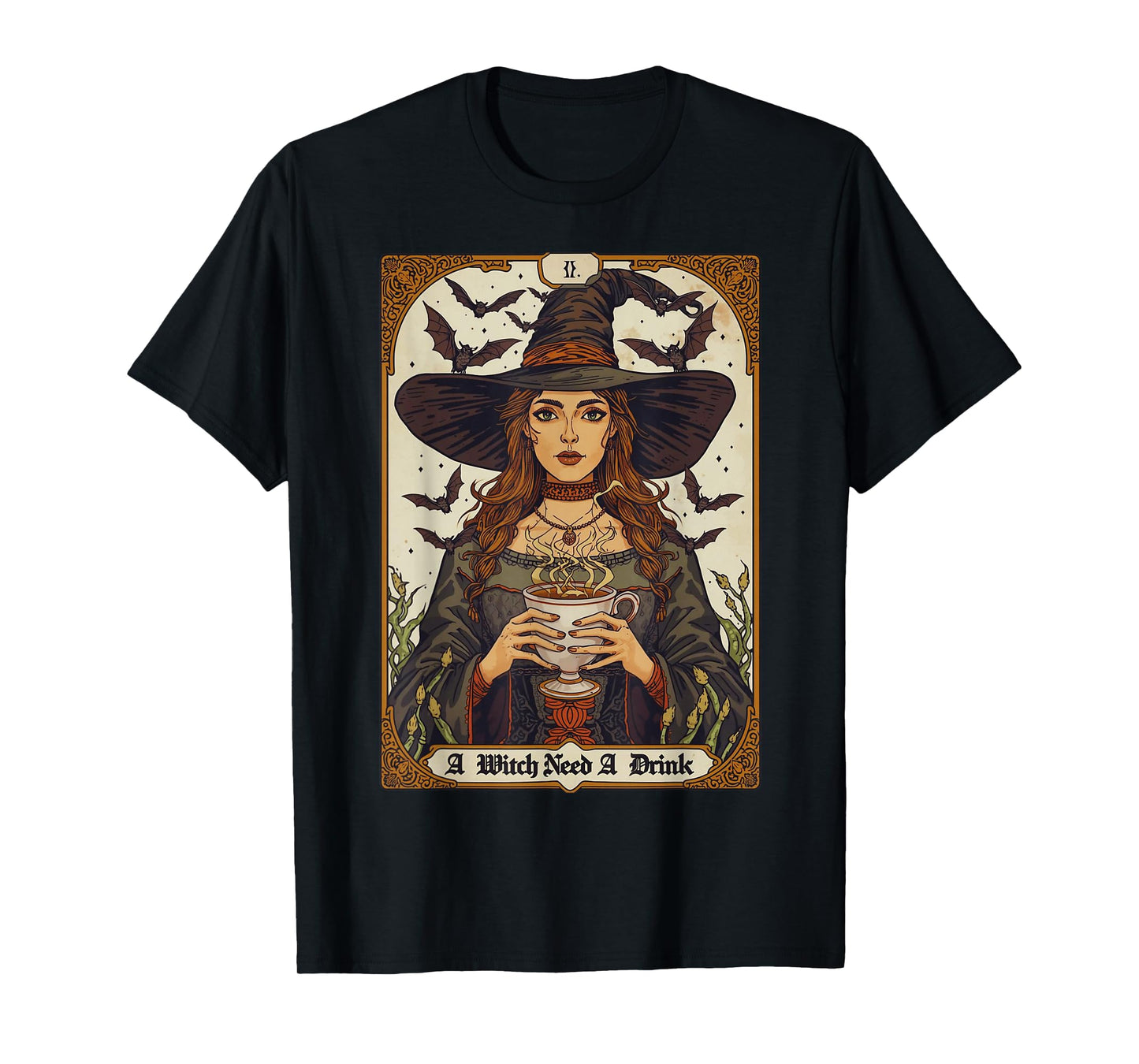 Vintage Halloween Witch Pumpkin Spice Latte Syrup Creamer T-Shirt