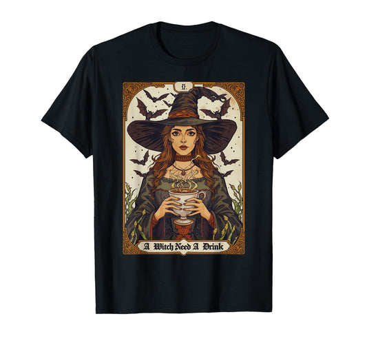 Vintage Halloween Witch Pumpkin Spice Latte Syrup Creamer T-Shirt