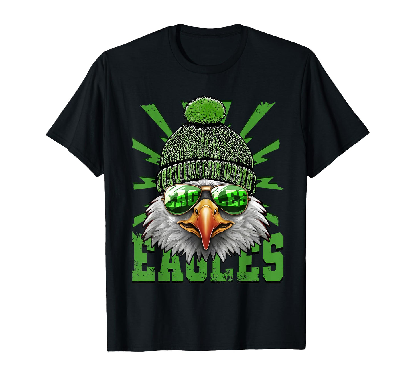 Vintage Cool Face Eagles with Sunglasses Women Men Tees T-Shirt
