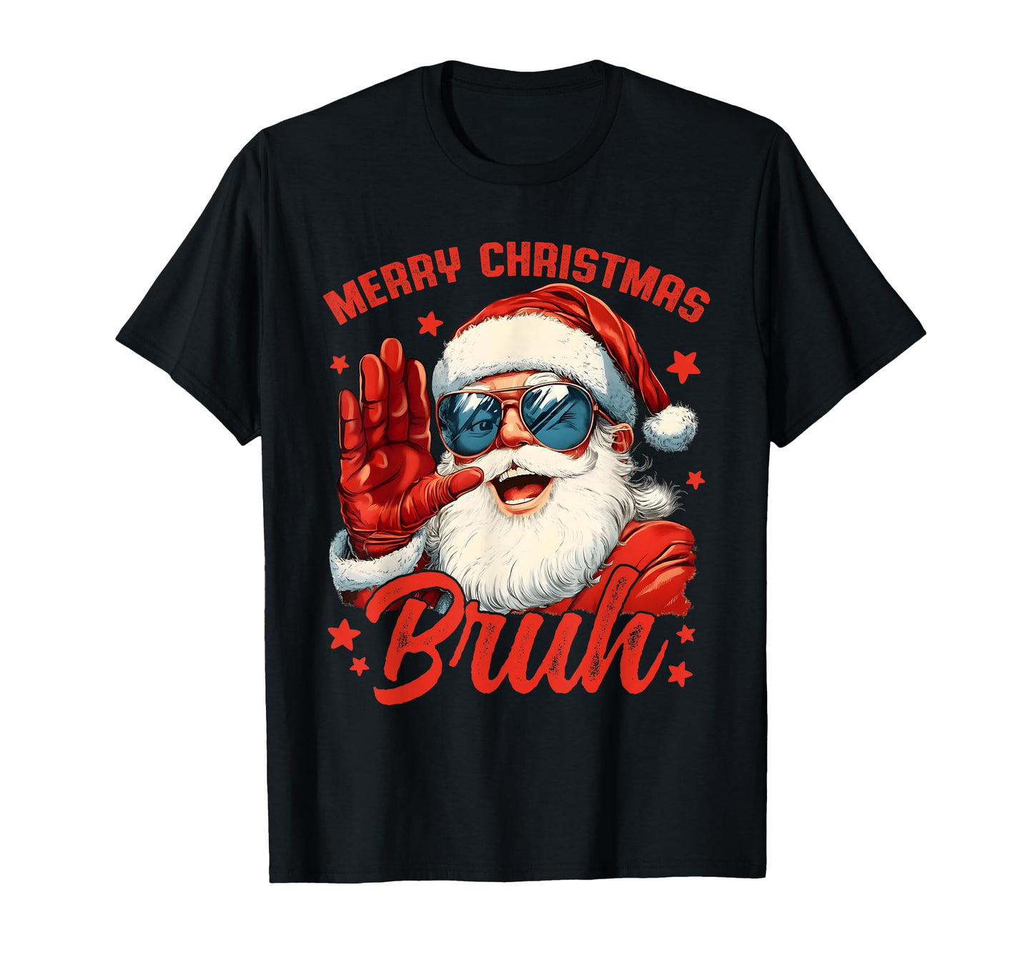 Merry Christmas Bruh Funny Santa Claus Retro Men Women Kids T-Shirt