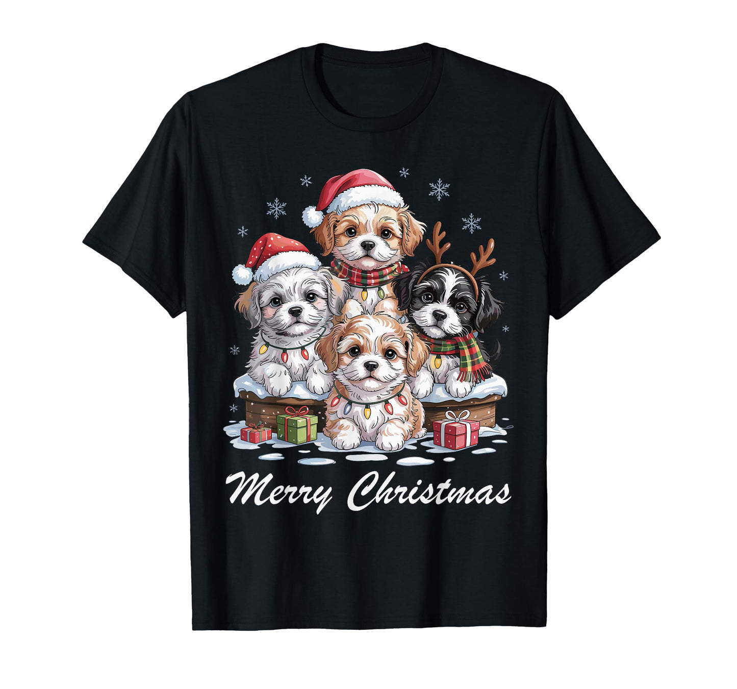 Havanese Merry Christmas Funny Dog Lovers Holiday Pajama T-Shirt
