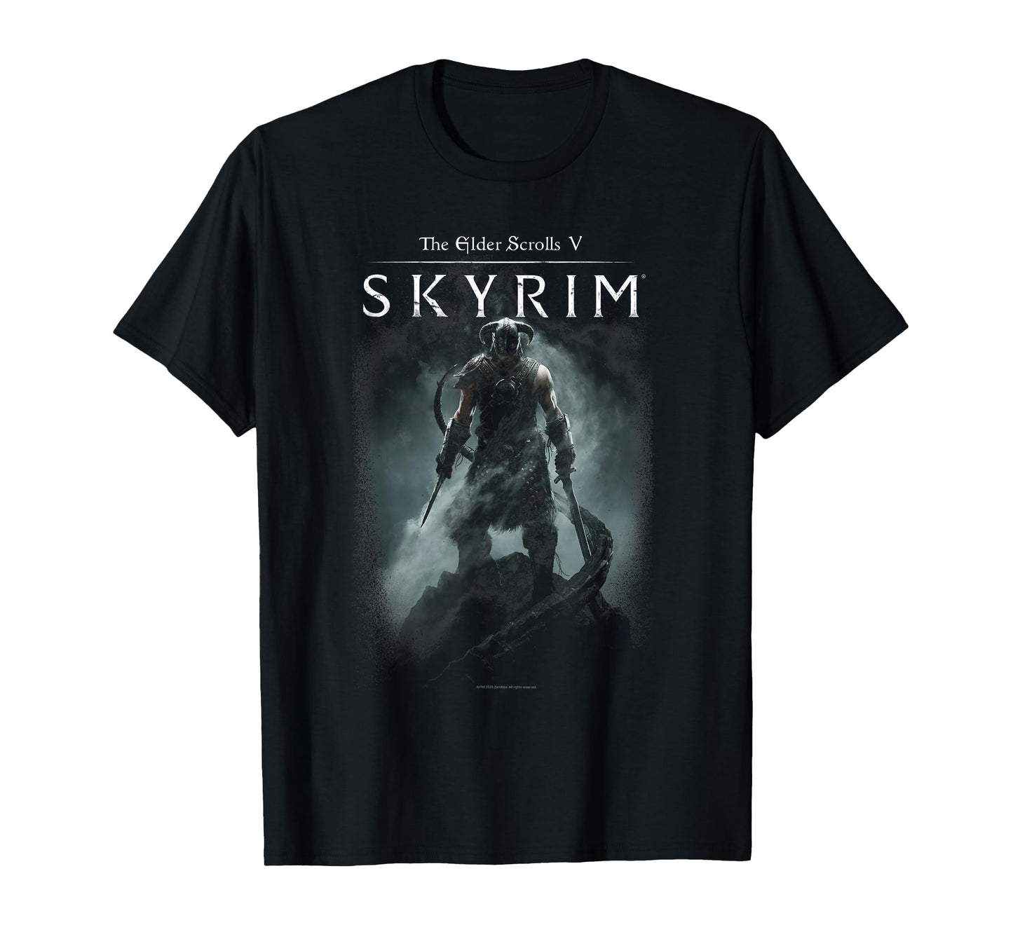 Elder Scrolls Skyrim Dragonborn In Silhouette Video Game T-Shirt