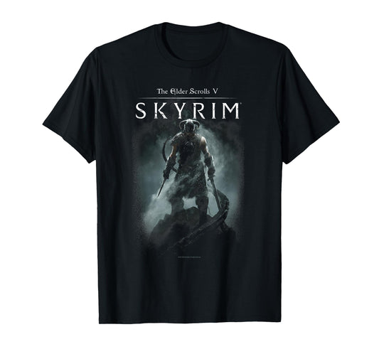 Elder Scrolls Skyrim Dragonborn In Silhouette Video Game T-Shirt