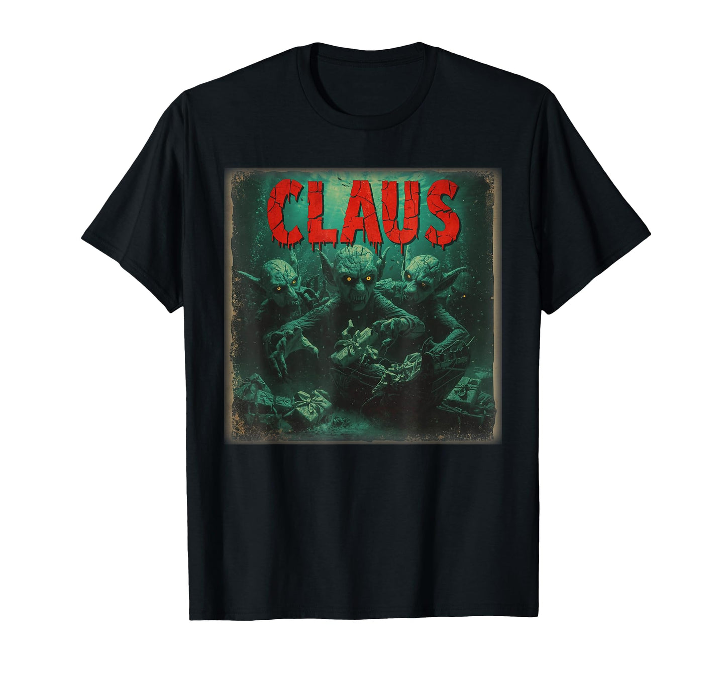 Creepy Claus Horror Christmas Dark Elf Top T-Shirt