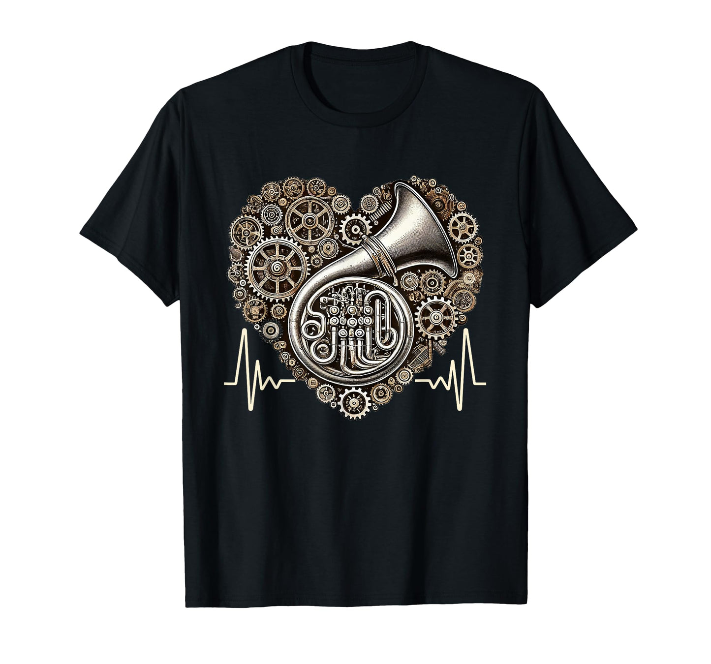 Tuba Heartbeat Steampunk Brass Music Tubist T-Shirt