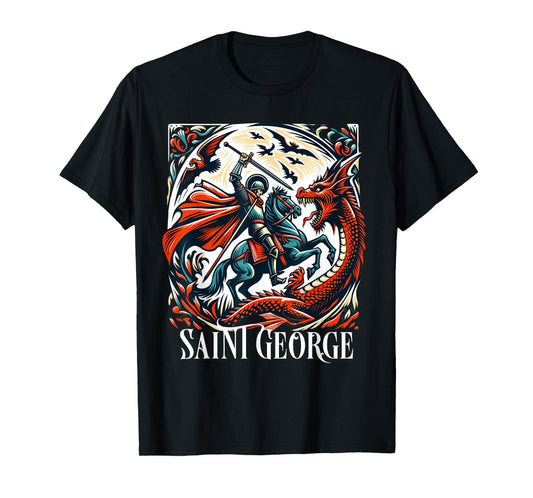 Saint George and the Dragon England Catholic T-Shirt