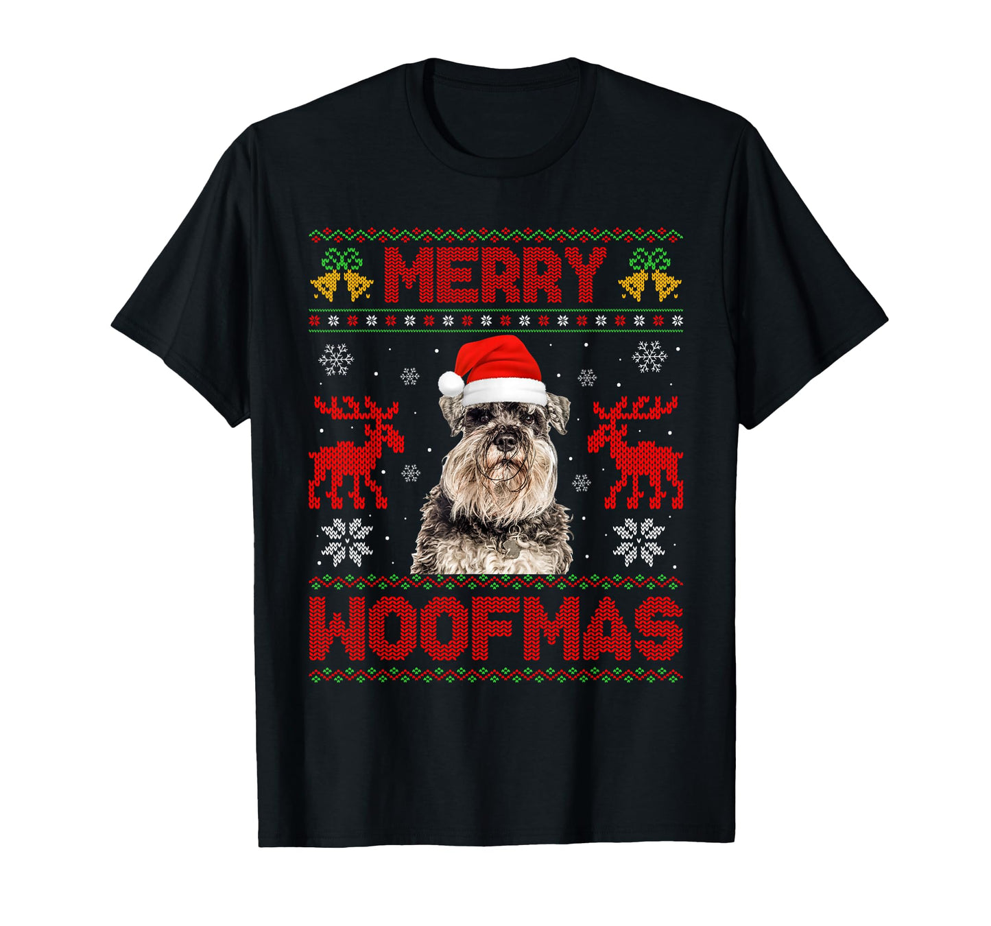 Miniature Schnauzer Ugly Christmas Sweaters Pet Dog Xmas T-Shirt