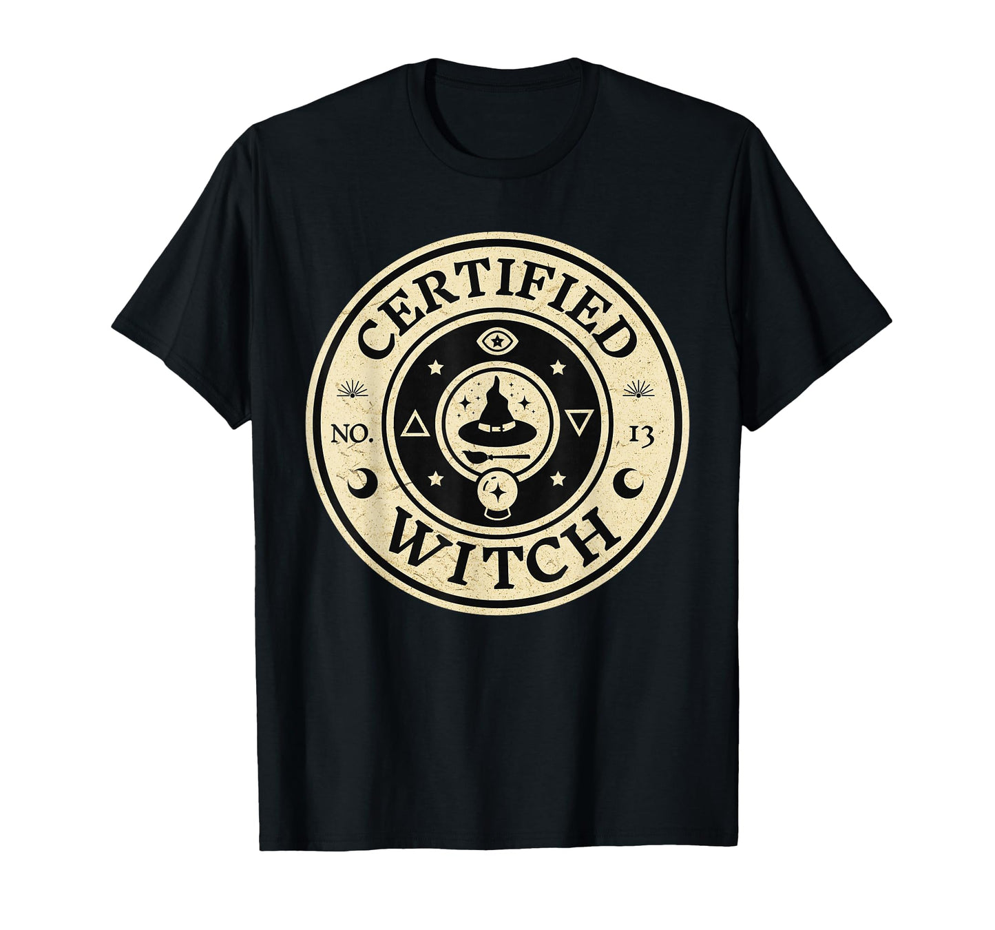 Certified Witch | Vintage Look Witch Seal Design T-Shirt