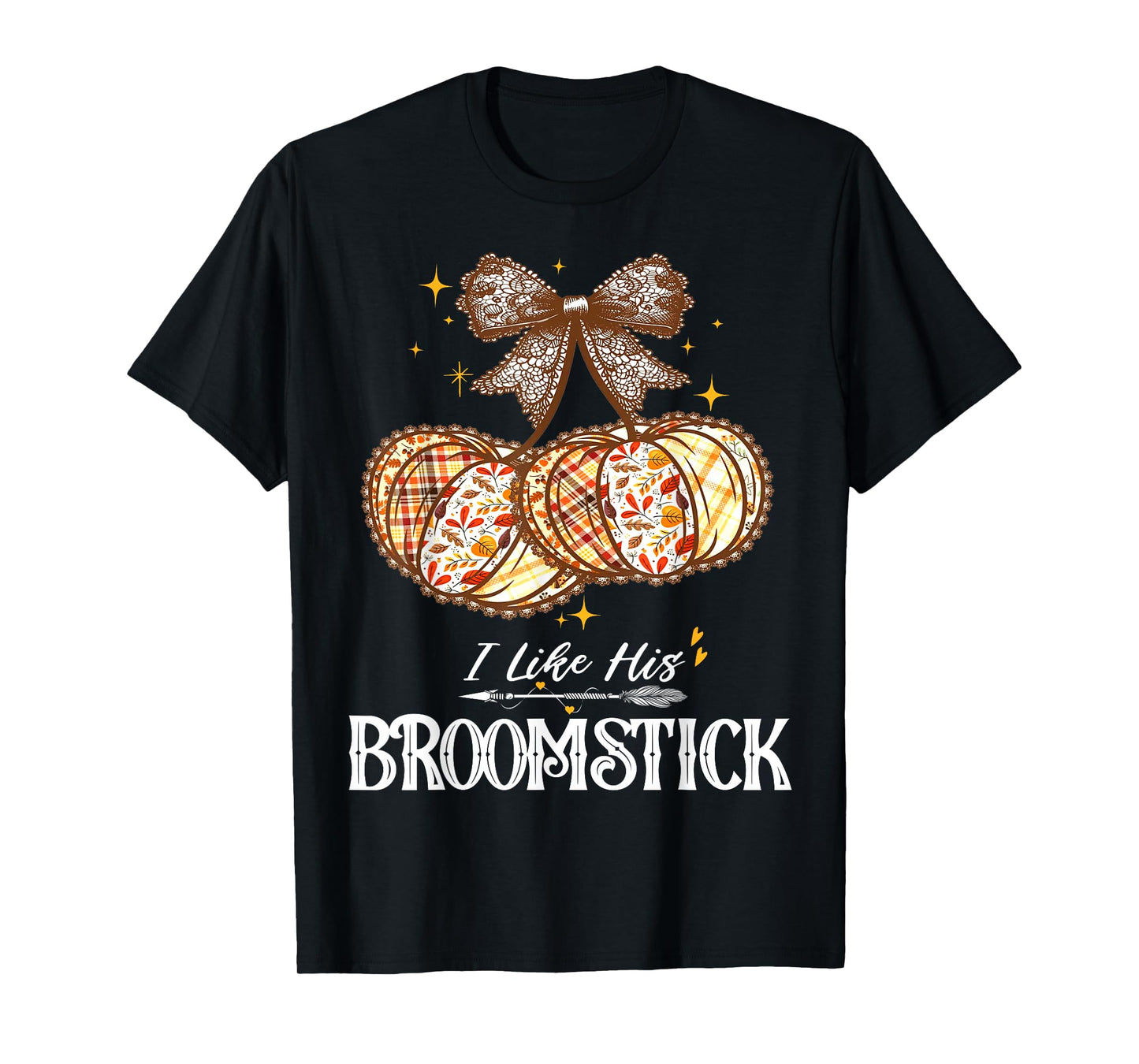 I Like His Broomstick He Likes My Pumpkins Couples Halloween T-Shirt