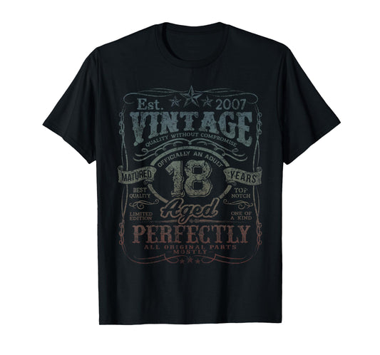 Vintage 2007 Limited Edition Shirt 18 year old 18th Birthday T-Shirt