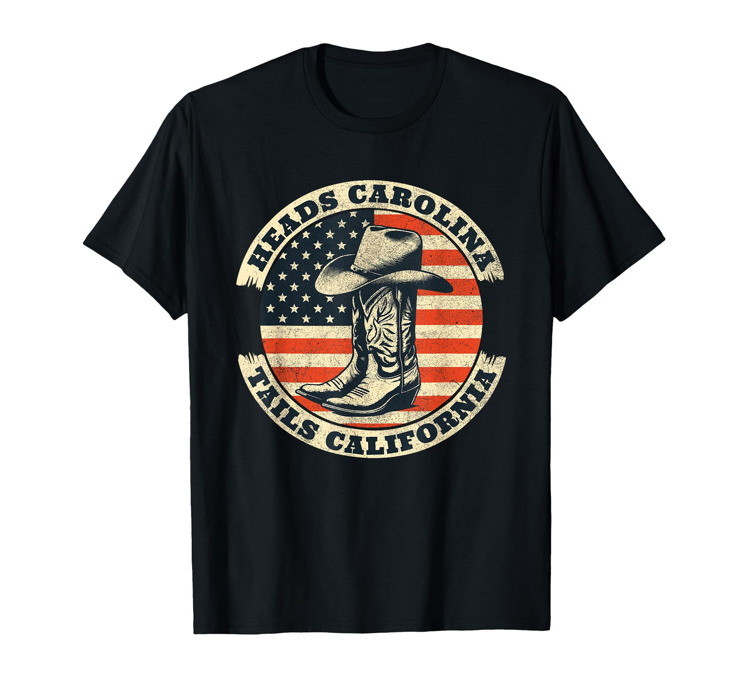 Heads Carolina Tail California Retro Vintage Country T-Shirt