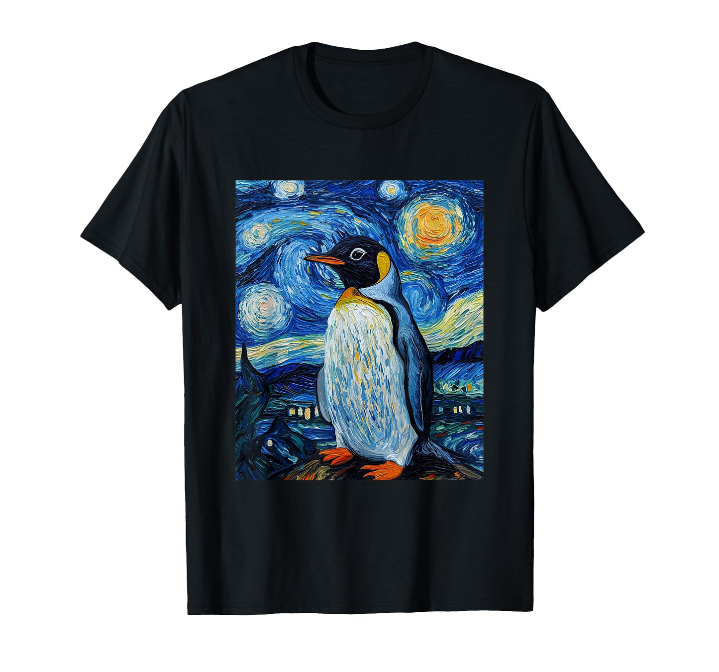 Penguin Bird - Van Gogh Style - Starry Night T-Shirt