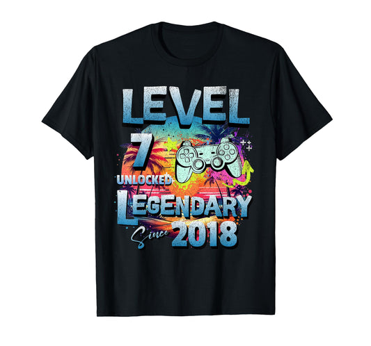 Level 7 years old unlocked since 2018 Legendary birthday T-Shirt