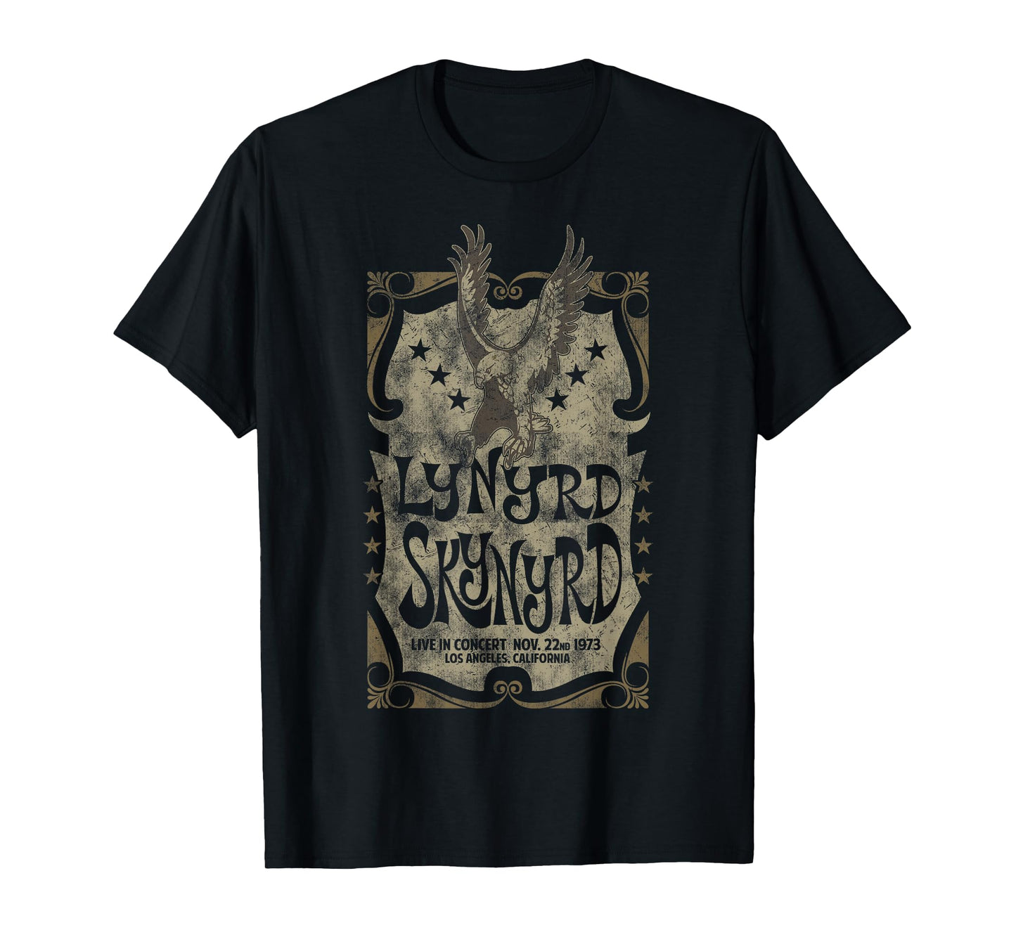 Lynyrd Skynyrd Funky Gig Poster LA Free Bird Retro 70s Rock T-Shirt