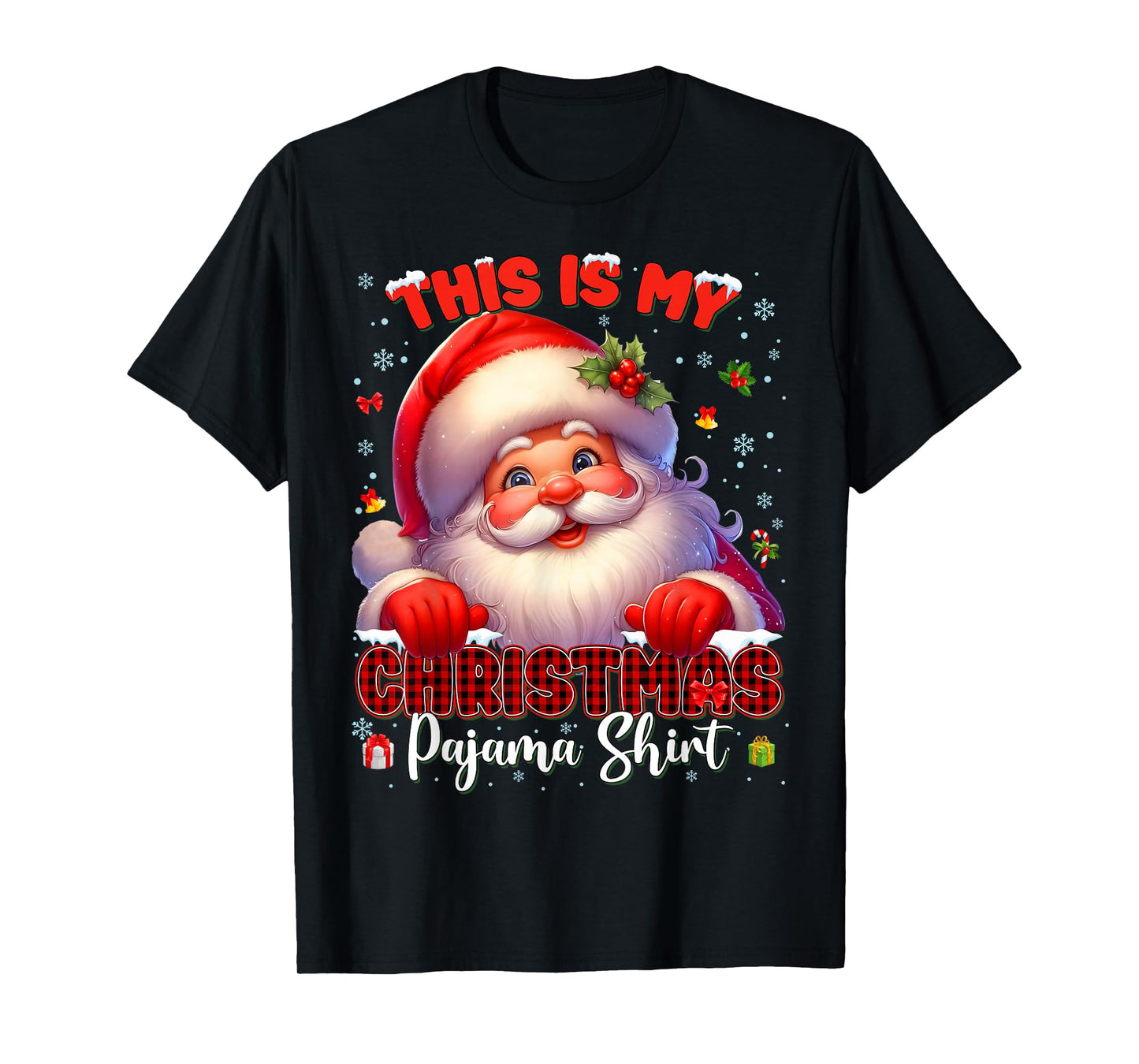 This is My Christmas Pajamas Shirt Santa Christmas Xmas Kid T-Shirt