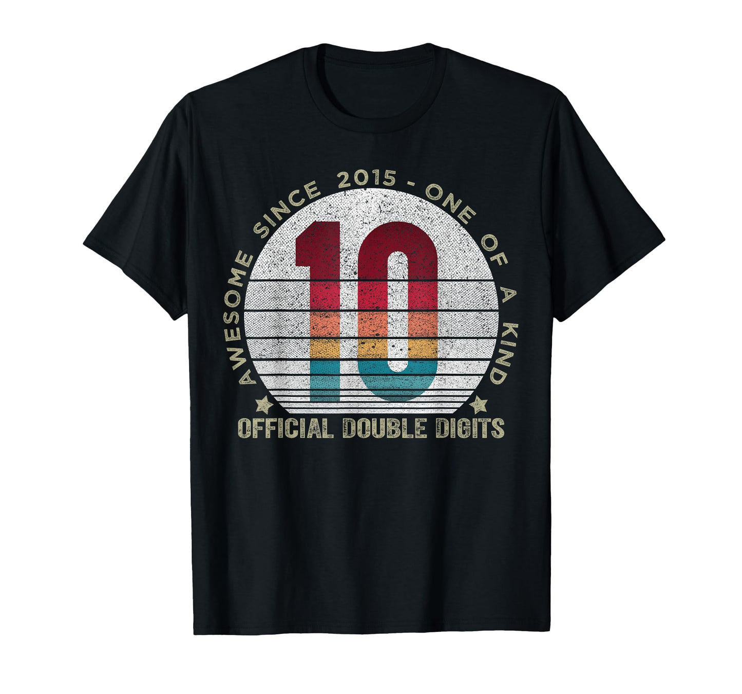 Official Double Digits 10 Year Old Gifts 10th Birthday 2015 T-Shirt