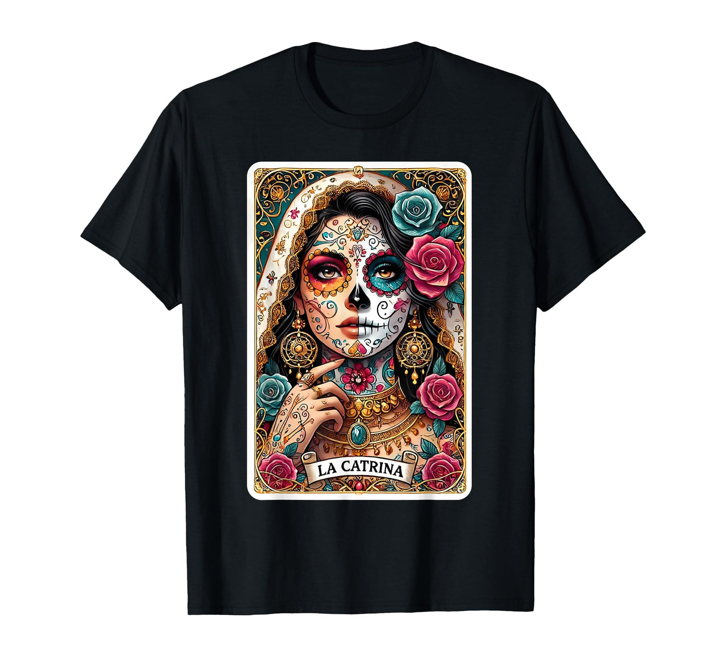 La Catrina Tarot Card Day of the Dead Dia de los Muertos T-Shirt
