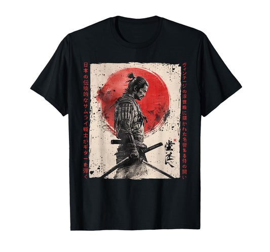 Japan Samurai Warrior Fighter Ukiyo Ink Artwork Samurai T-Shirt