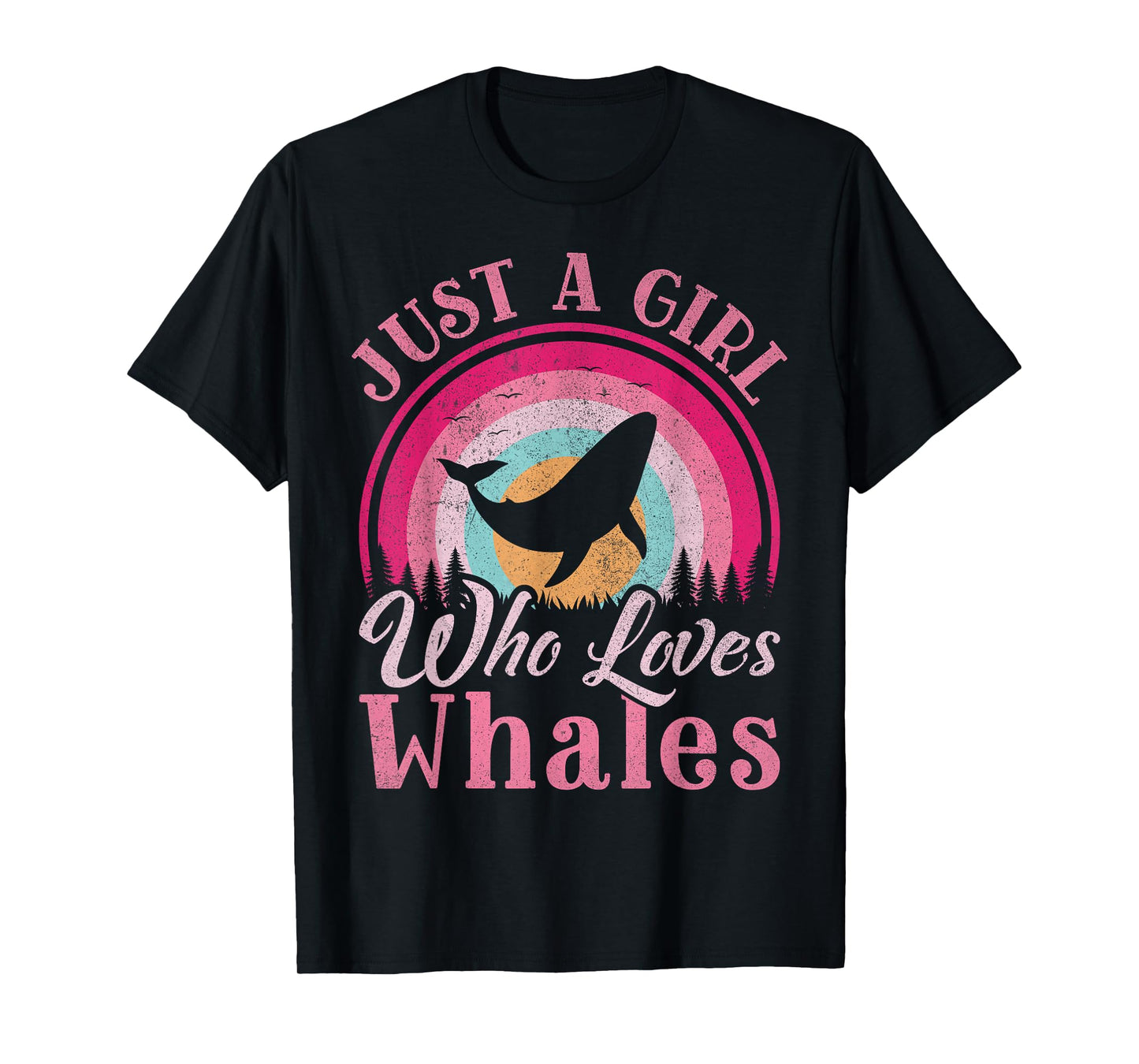 Just A Girl Who Loves Whales Women Girls Vintage Whale T-Shirt