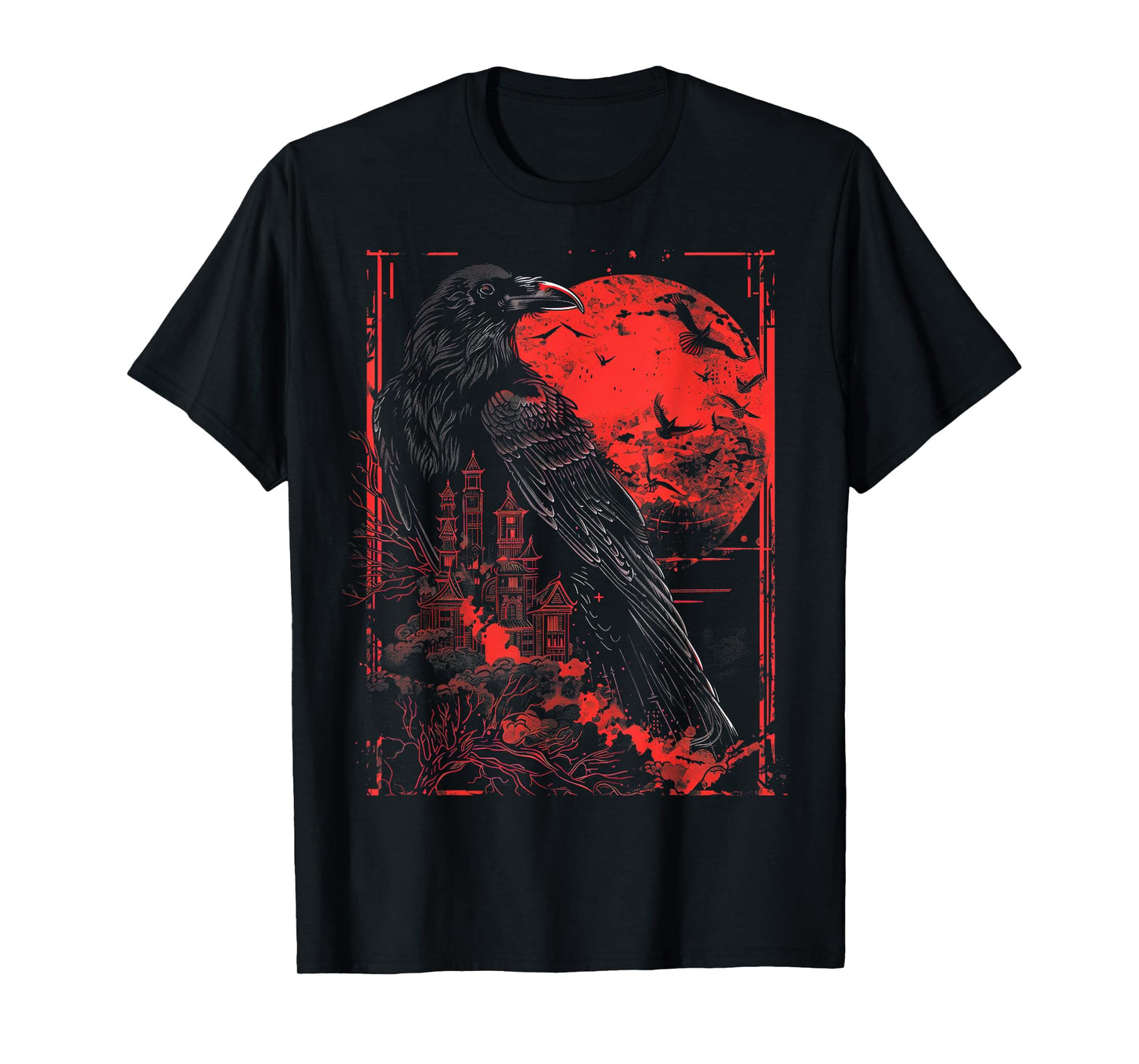 Gothic Art Gothic Tattoo Raven Art Raven Tattoo T-Shirt