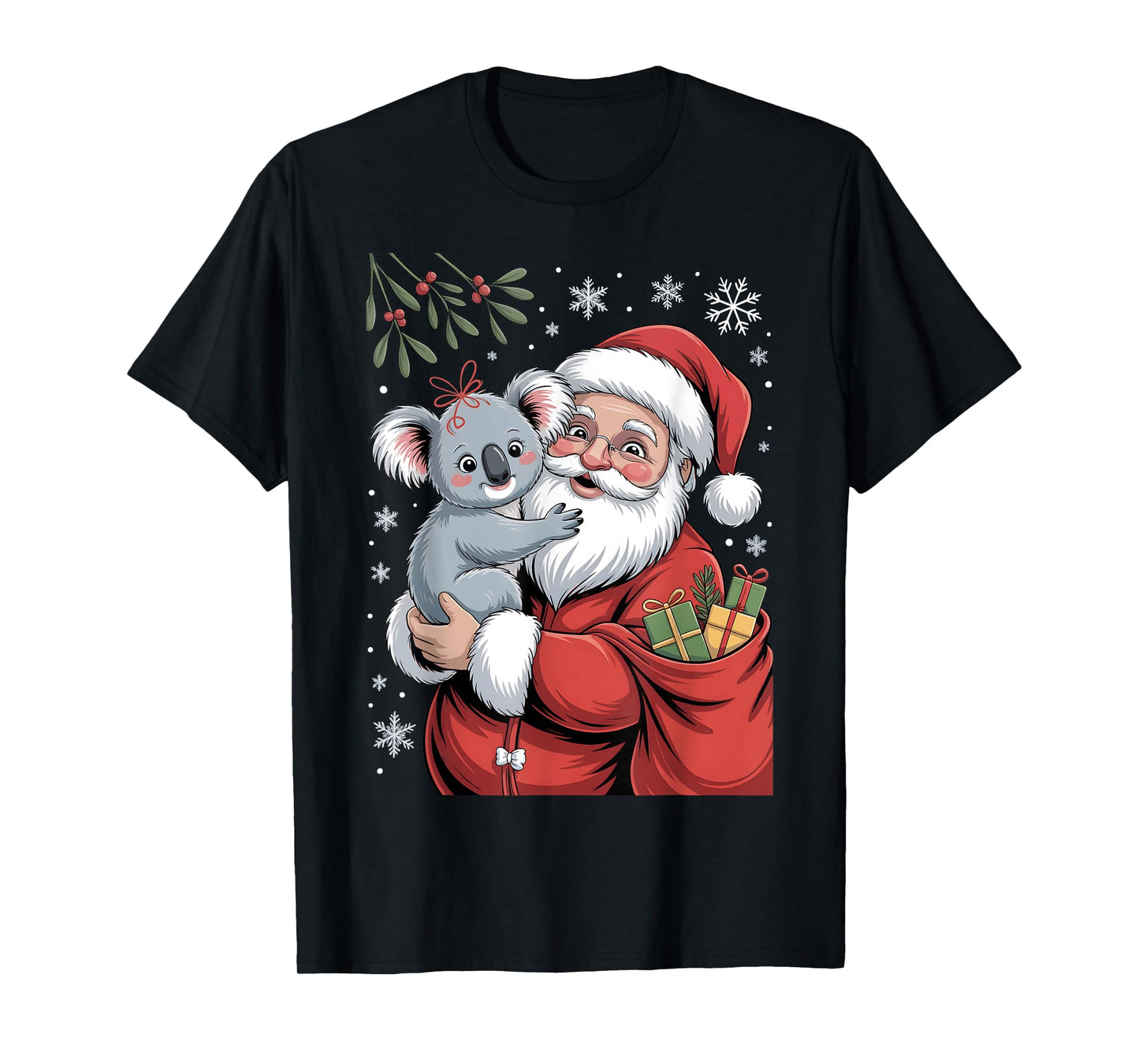 Koala Santa Christmas Holiday Cartoon Funny Santa Kids Gifts T-Shirt