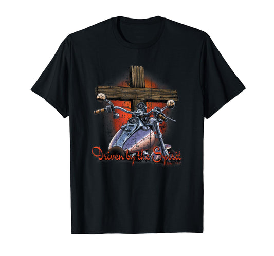 Driven By The Spirit Cool Vintage Christian Biker T-Shirt