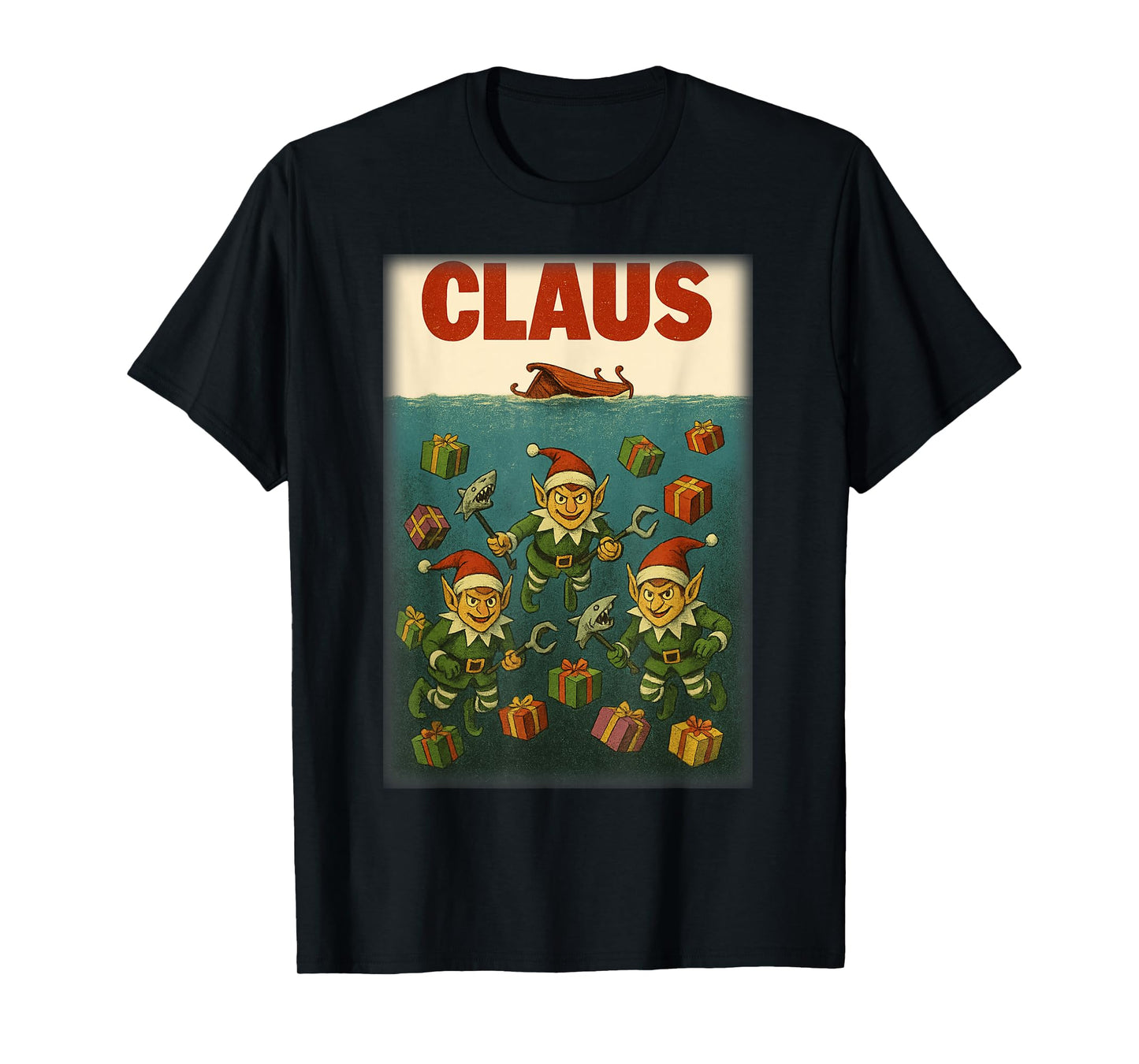 Creepy Claus Horror Christmas Dark Elf Top T-Shirt