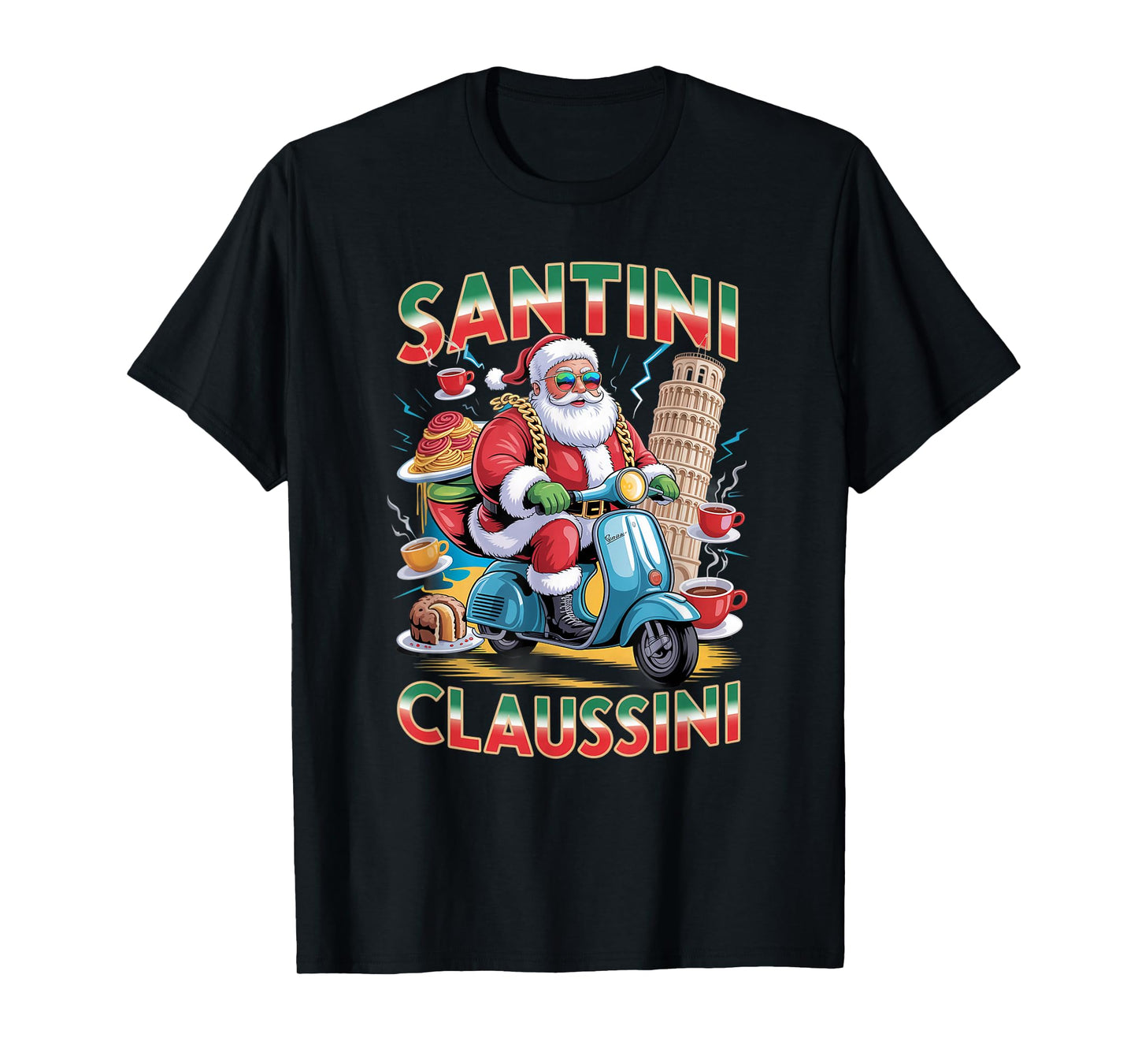 Italian Brainrot Christmas Santini Claussini Funny Santa T-Shirt