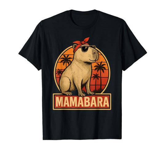 MamaBara Funny Capybara vintage mother's day capybara mom T-Shirt