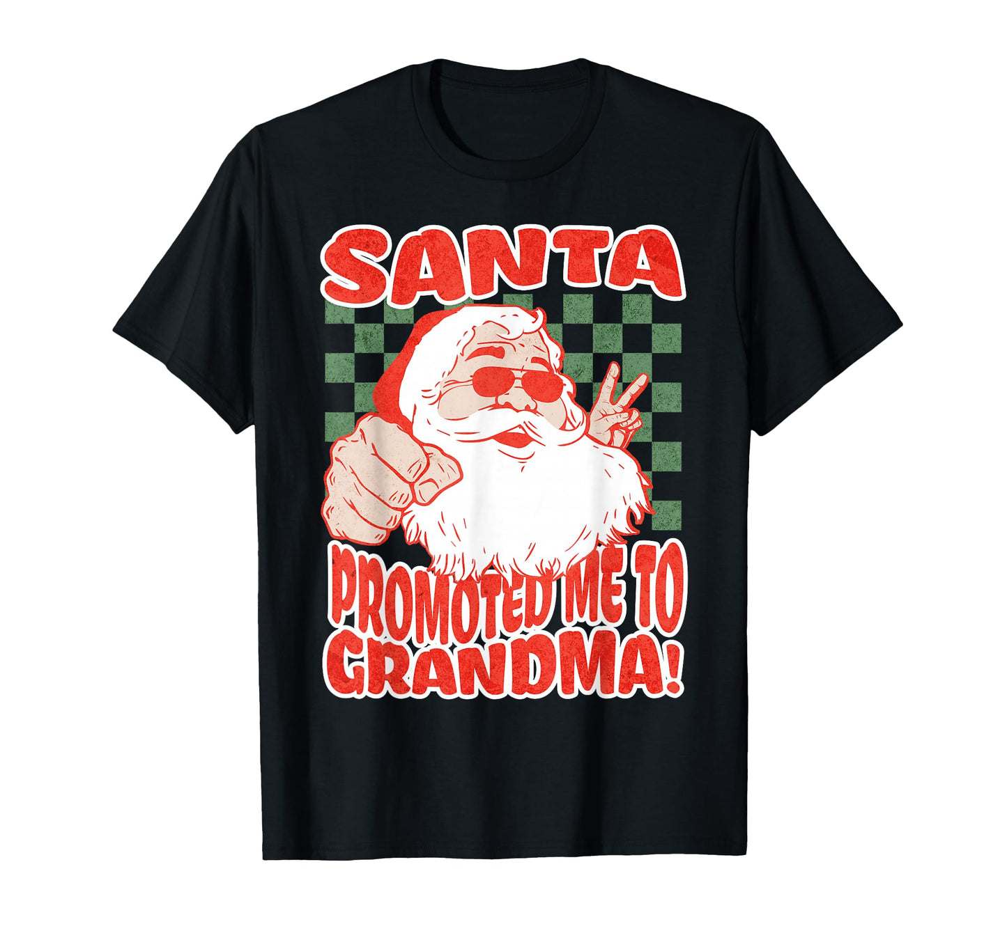 Santa Promoted Me to Grandma Christmas Baby Announcement T-Shirt